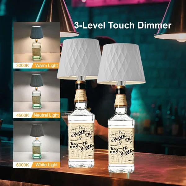 lampe table led sans fil commande tactile trois couleurs ambiance restaurant chambre cadeau moderne