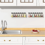 rangement mural épices transparent moderne vis fixations compartiments cuisine organisation.storage holder spice acrylic transparent