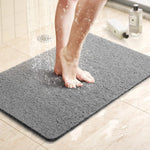 tapis bain anti dérapant gris beige texture micro poreuse séchage rapide moderne confortable salle