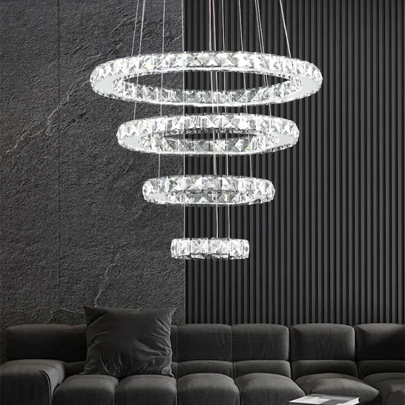 suspension lumineuse moderne acier inoxydable blanc noir strass brillant 2000 82000 lumens 90 260v