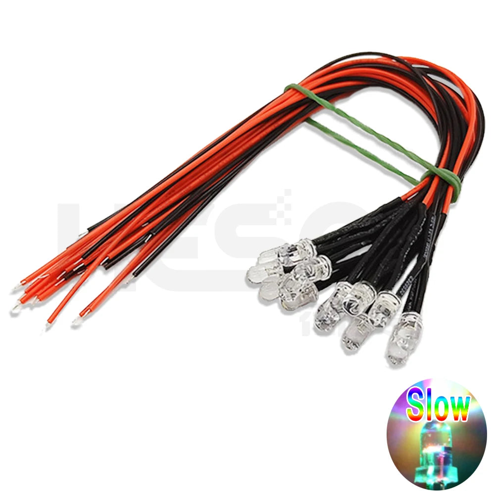 Diodes led rouge bleu vert blanc jaune câbles préinstallés multicolore standard decoration