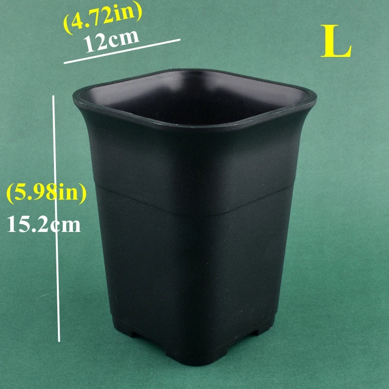 Pots fleurs carrés modernes blanc noir grains drainage 10 pièces