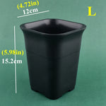 Pots fleurs carrés modernes blanc noir grains drainage 10 pièces