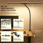 lampe led noir blanc contemporaine clip fixe modes luminosité étude lecture