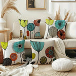 taies d'oreiller modernes fleurs stylisées polyester peacheskin 40x40cm 45x45cm 50x50cm 60x60cm