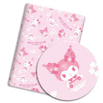 tissu coton imprimé dessins animés kawaii rose vert jaune blanc protège cahier rideau robe