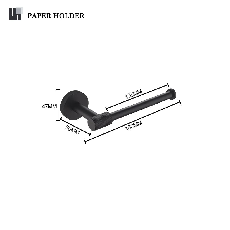 accessoires salle bain noir mat modernes fixations papier toilette verre dents brosse dents