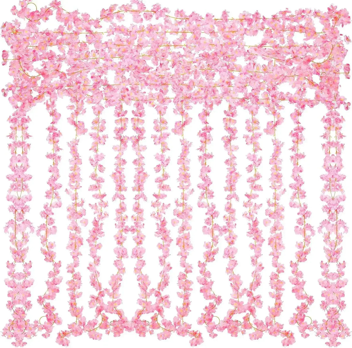 guirlande fleurs artificielles rose clair modernes intérieur mariage anniversaire baby shower clips fixations 180cm