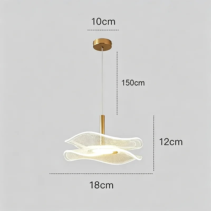 Lampe suspendue moderne minimaliste acrylique blanc doré texturée semi translucide chambre salon
