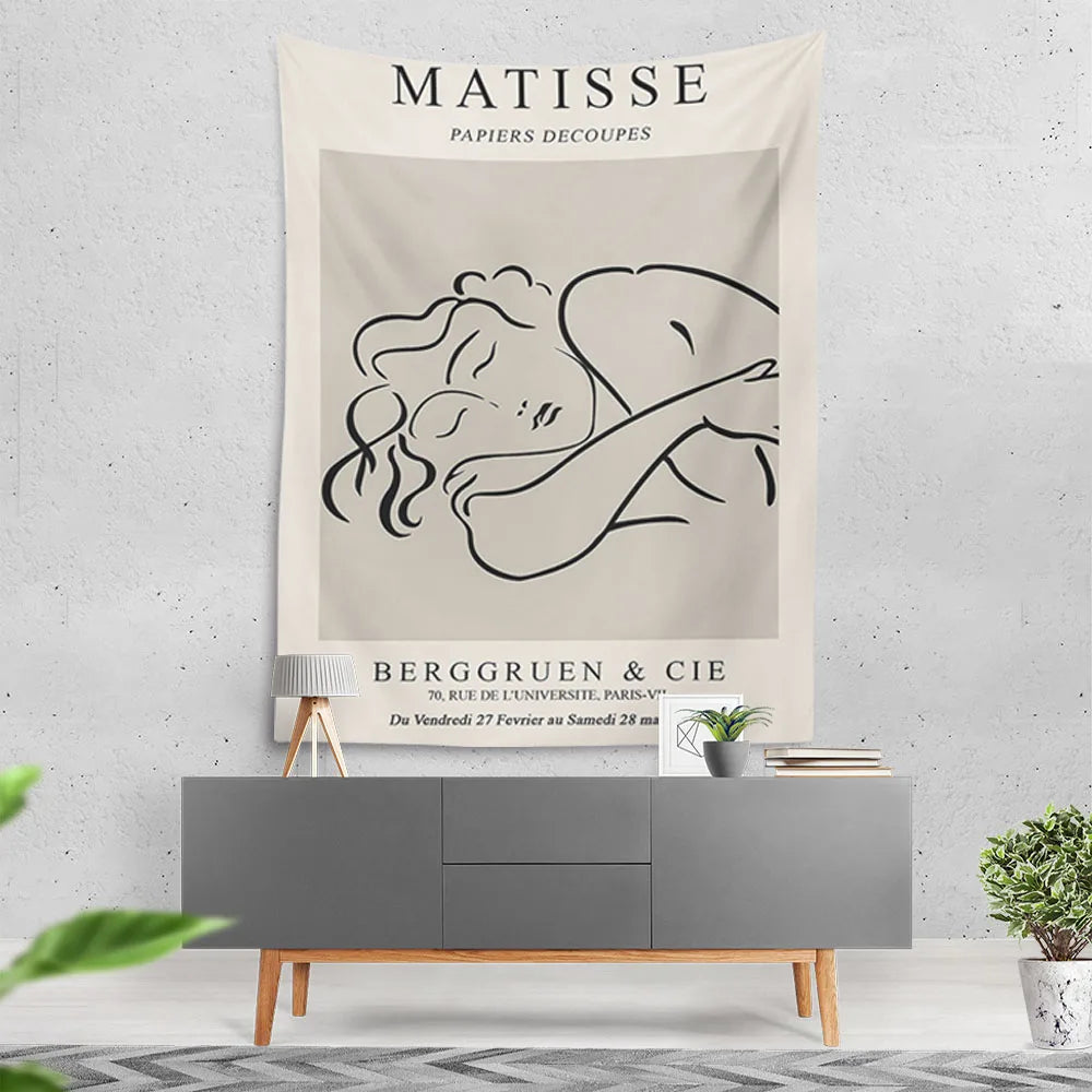 tapisserie mural moderne floral abstraite suspendue clips chambre décoration multicolore