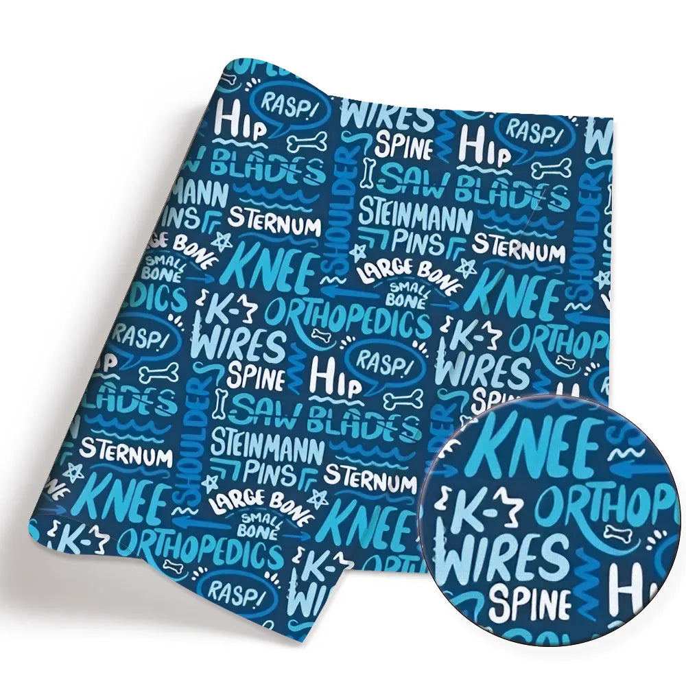 serviette toilette bleu marine gris motif médical chirurgical coton imprimé moderne maison