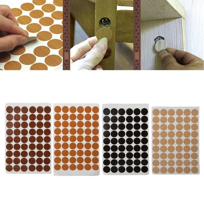 autocollants imitation bois marron beige noir protégeant vis simples anti rustine uv 54pcs