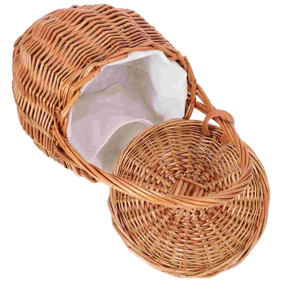 panier osier portable couvercle tressé rustique décoration fruits fleurs storage multifonctionnel