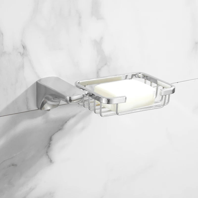 accessoires salle bain chrome porte serviettes double porte savon papier toilette brosse wc moderne