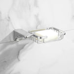accessoires salle bain chrome porte serviettes double porte savon papier toilette brosse wc moderne