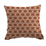 taies d'oreiller carrées modernes motif géométrique chevaux marron blanc opaques 45x45cm polyester