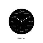 horloge murale formules mathématiques noire décor moderne sans tic tac chambre salon