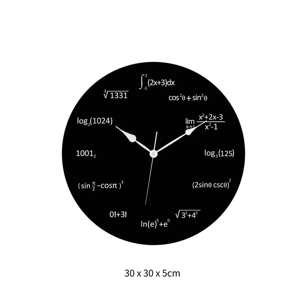 horloge murale formules mathématiques noire décor moderne sans tic tac chambre salon