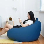 fauteuil moderne noir bleu gris coton uni 80x90cm 100x120cm poignées coussin