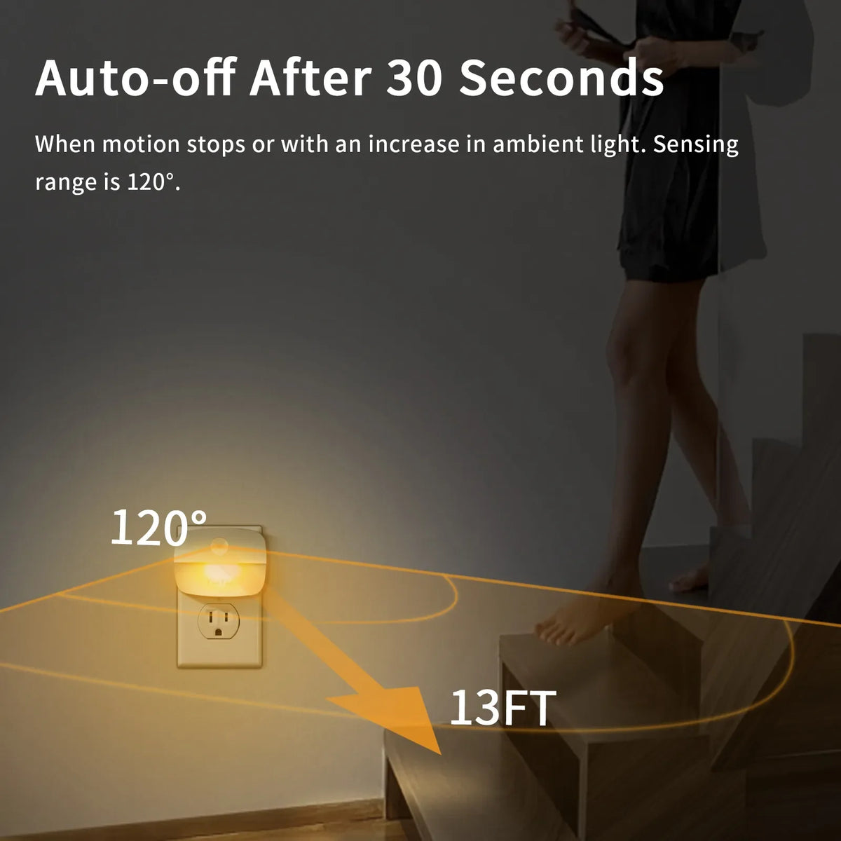 lampe nuit détecteur mouvement blanc moderne adhésif interrupteur auto on off led rectangle chambreescalierswc