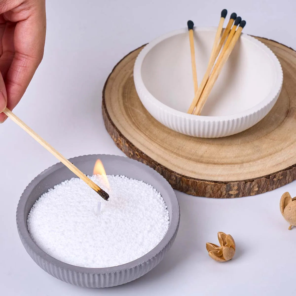 silicone moule rond rayures diy pot fleur béton plâtre résine ciment bougie artisanale décoration