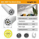 manchon silicone flexible diffuseur ruban led smd cob blanc moderne étanche éclairage intérieur