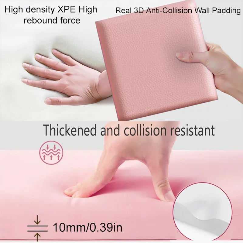 panneaux protection murale adhésifs anti choc modernes bleu clair gris rose pâle vert texture