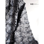 tissu polyester gris naturel texturé écorce rugueux protection uv 160cm bricolage matériaux