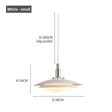 lampe suspendue moderne minimaliste blanc multi niveaux opacité tringle salon chambrehôtel