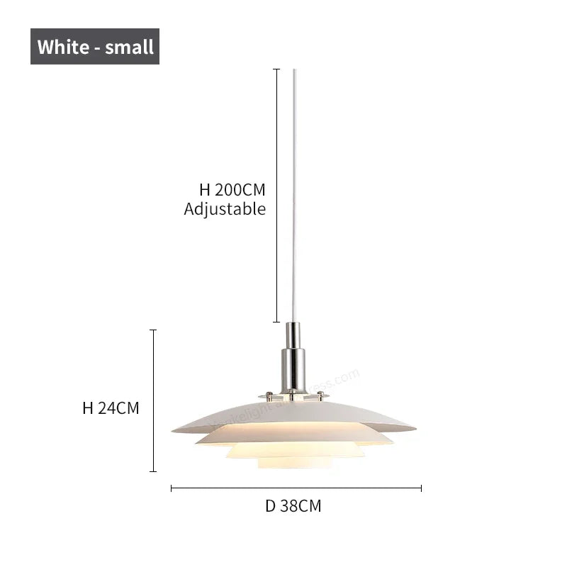 lampe suspendue moderne minimaliste blanc multi niveaux opacité tringle salon chambrehôtel