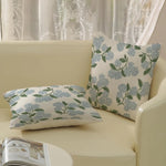 taies d'oreiller lin vintage fleurs hortensia non toxiques respectueux environnement hôtelière 450x450mm
