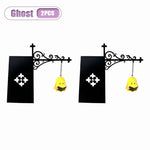 lampe lecture suspendue halloween fantôme motifs floraux gothique vintage crochet mural noir blanc