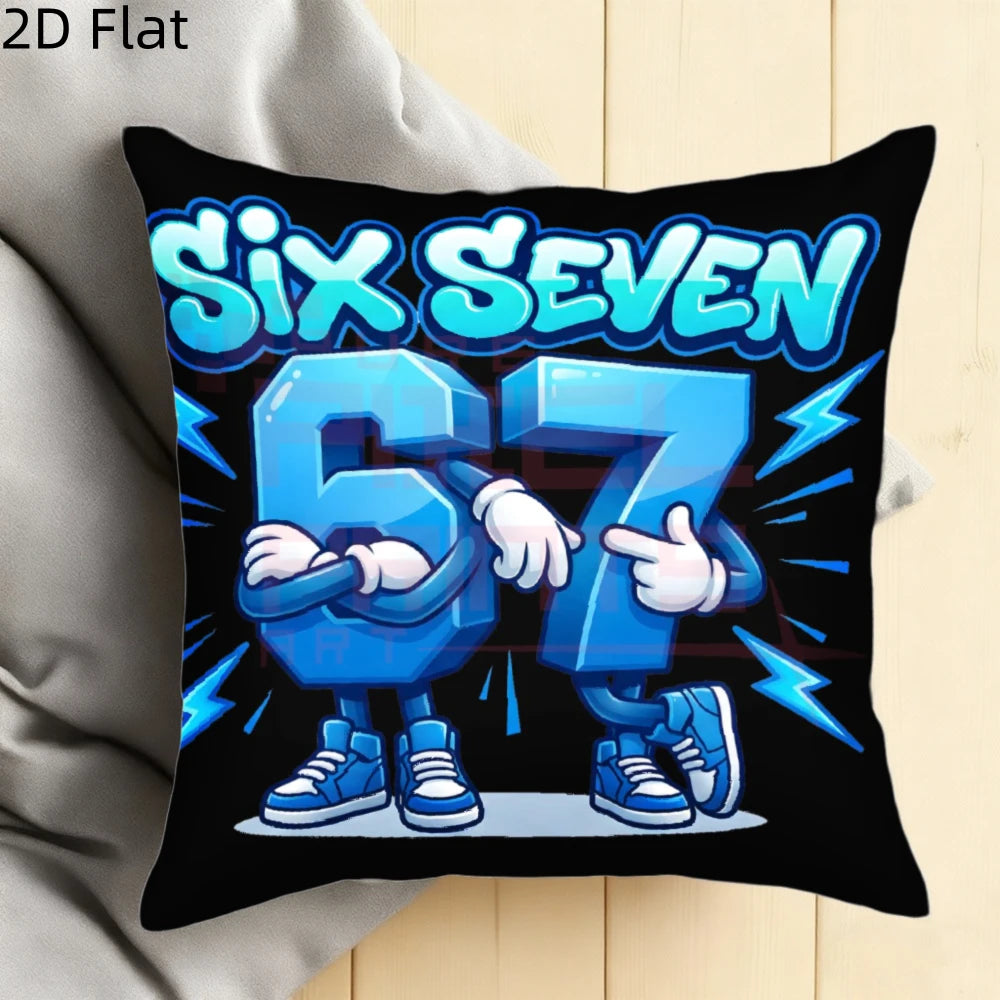 housse coussin polyester motif 67 3d bleu cartoon decor lit canape voiture