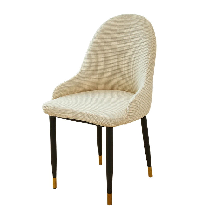 chaise moderne vert olive tissu carreaux pieds noirs boutons dorés amovible lavable polyester élasthanne