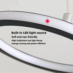 suspension lumineuse moderne anneau noir blanc led 15w variable cuisine salon chambre entrée