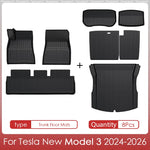 tapis sol coffre tesla model noir rayures horizontales moderne antidérapant caoutchouc