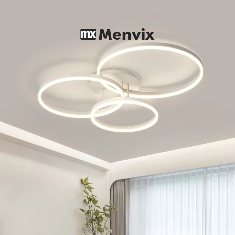 plafonnier led rond moderne luminaires salon chambre blanc noir épuré lumière dimmable