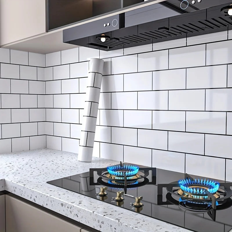 panneau decoratif mural moderne adhésif rectangles horizontaux blanc 500cm 60cm