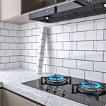 panneau decoratif mural moderne adhésif rectangles horizontaux blanc 500cm 60cm