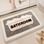 tapis bain gris moderne motif baignoire absorbant antidérapant PVC