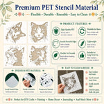 stencils peinture motifs chats artisanal modernes adhésifs beige clair diy murs projets