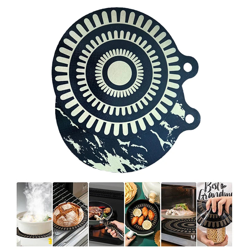 protecteur plaque cuisson silicone noir beige motif géométrique moderne opacité