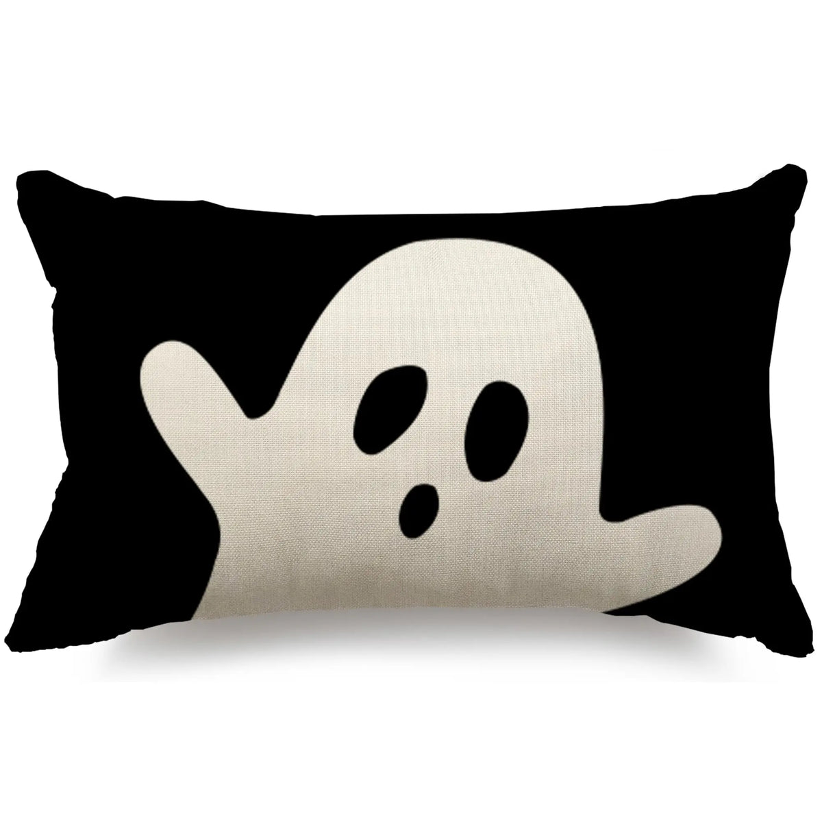 housses d'oreiller fantômes imprimées décoration halloween noires blanches adhésives maison hospitalières