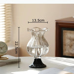 vase transparent gravé rose noir vert violet strié classique moderne table
