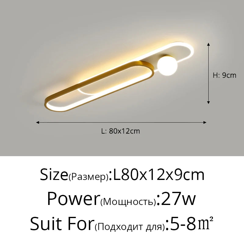 lampe couloir moderne blanc noir doré sans télécommande opacité contemporaine aluminium monté surface