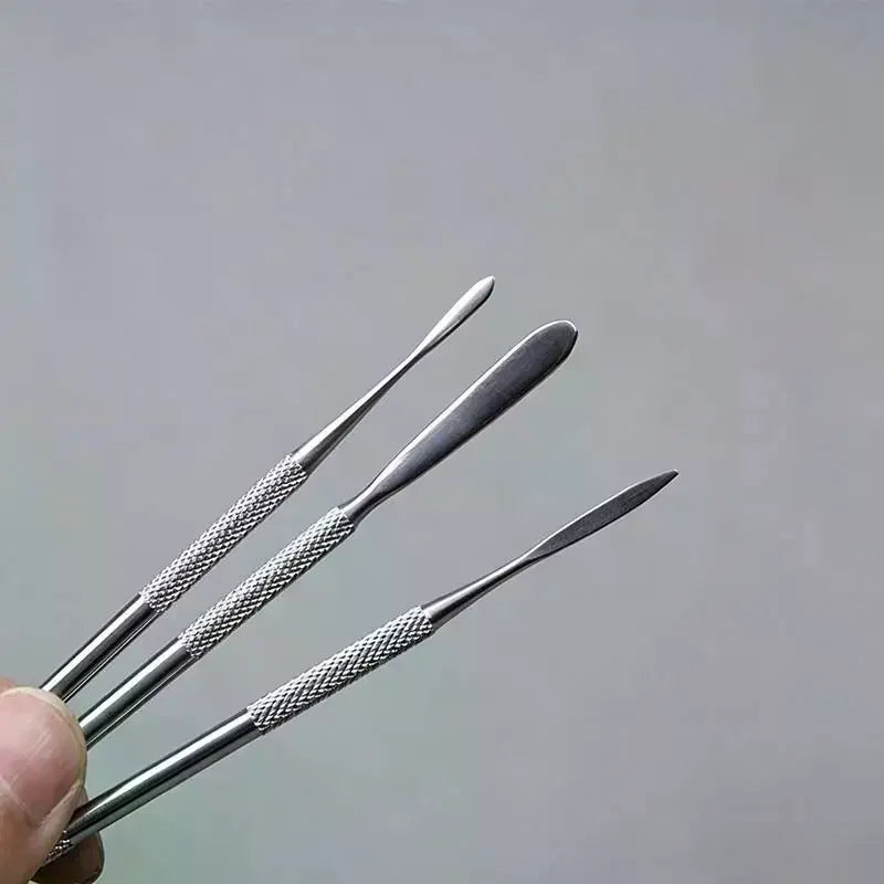 outils manucure argentés classiques biseautés modelage détaillage professionnel sculpteur DIY