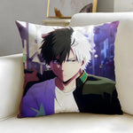 coussin dessin animé personnages polyester bleu gris noir blanc rose moderne facile laver zippé