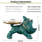 statue chien noir gris orange verte résine main doré bijoux clés moderne européen