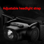 lampe frontale led rechargeable camping pêche self défense ceinture ajustable noire moderne