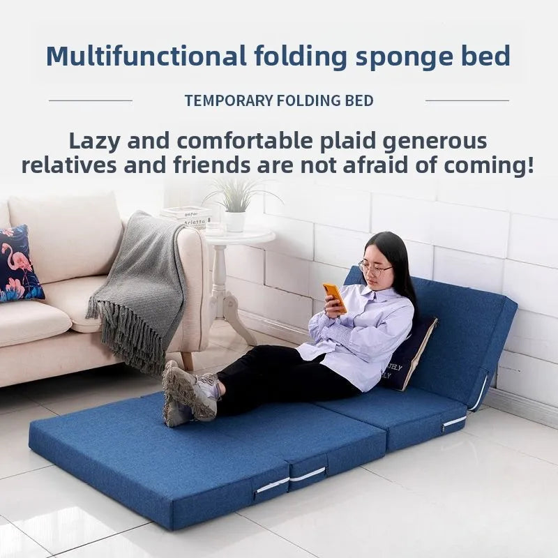 matelas pliant portable éponge tapis couchage sol noir moderne fonctionnel